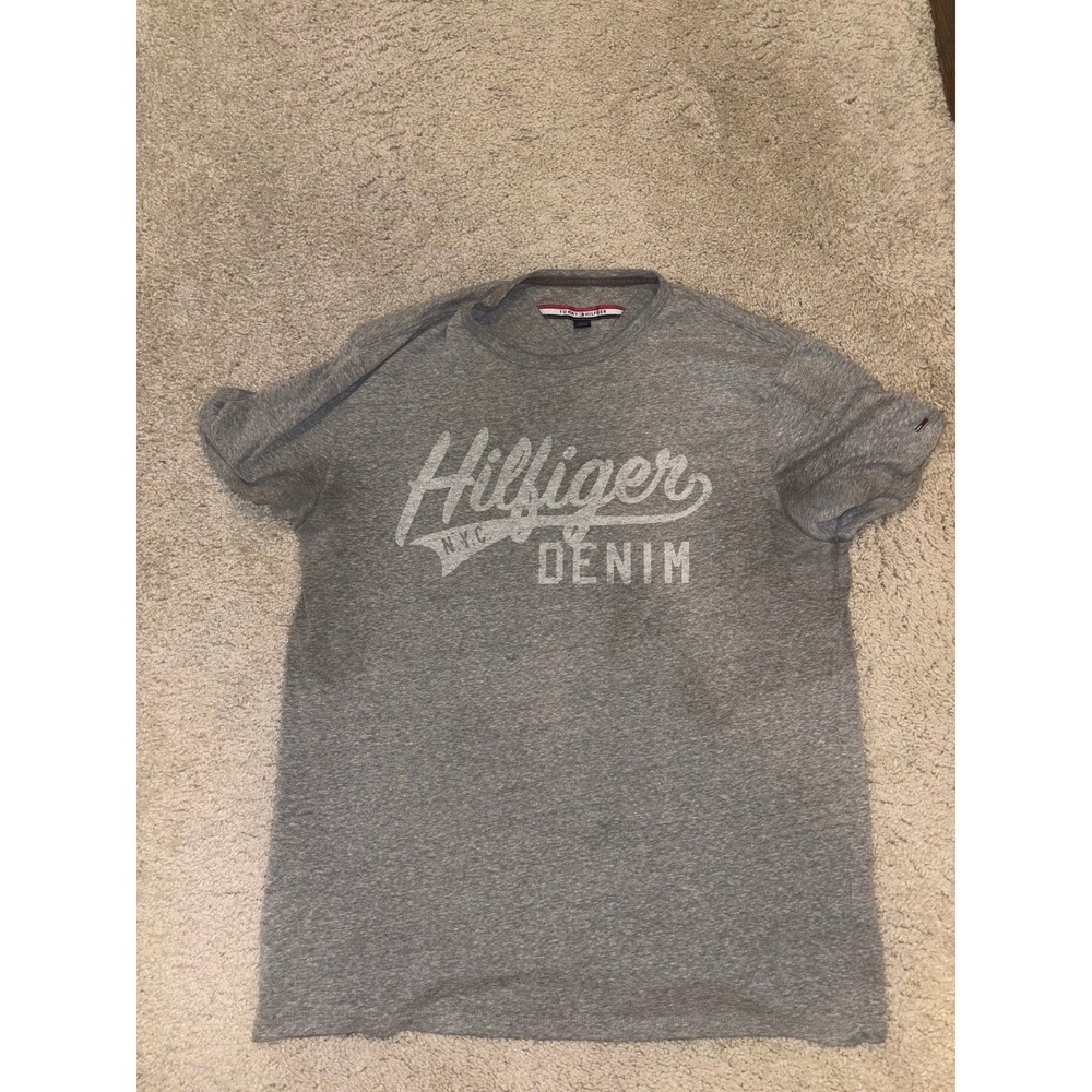 Tommy Hilfiger Denim NYC Gray Crew Neck Short Sleeve T-Shirt Mens